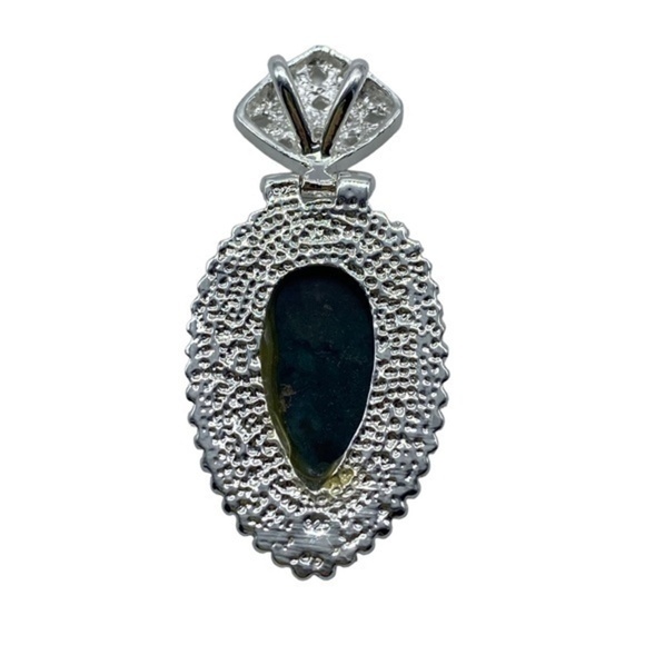 Ocean Jasper Gemstone Sterling Silver 925 Pendant 2in - Picture 2 of 5